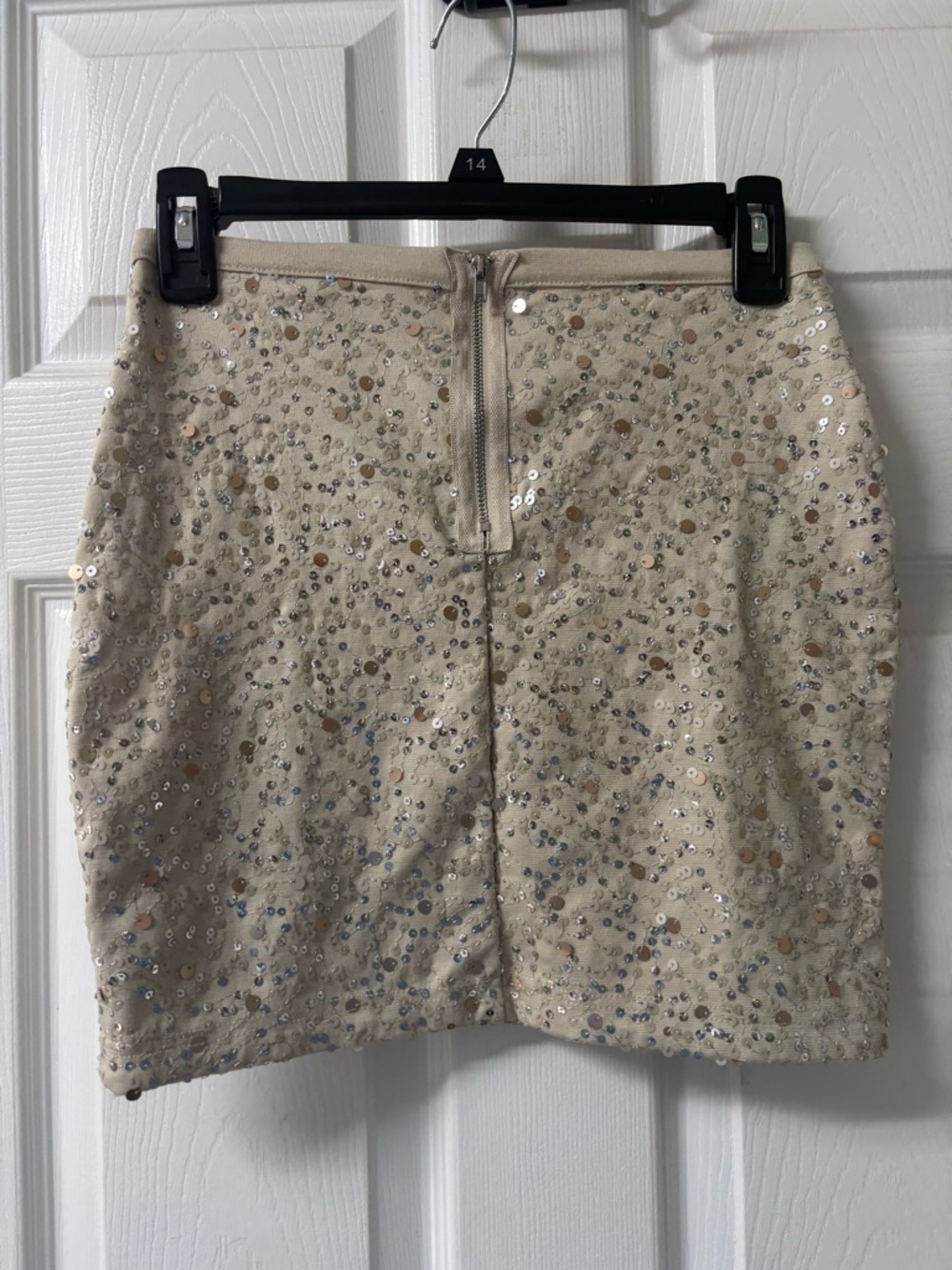 Y2K Party Sequin Mini Skirt Gold Women’s Size XS - Picture 3 of 8